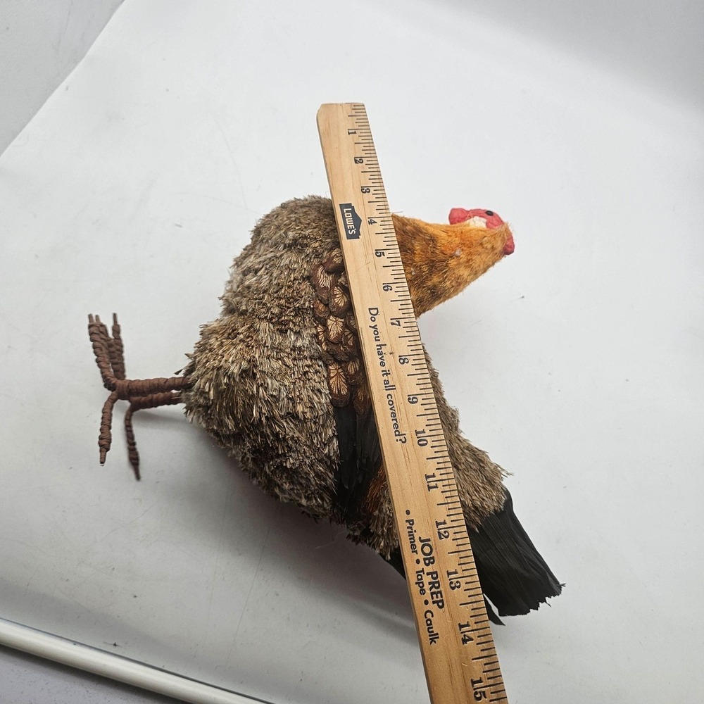 Rustic Wood Rooster Figurine Brown Medium Chicken Farmhouse Decor Primitive - Picture 9 of 11